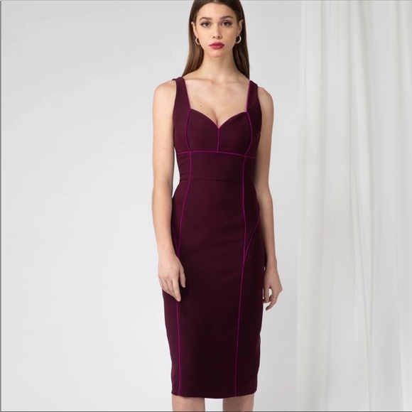 NWT ADELYN RAE KORINA SLEEVELESS COCKTAIL DRESS IN PLUM - Picture 6 of 9